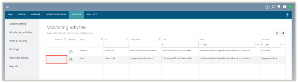 Modifier l'activité de surveillance. 